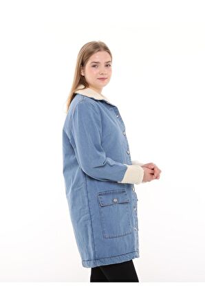 Morden Denim Ceket - Mavi