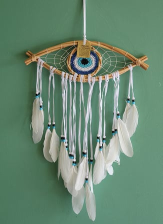 Mekan Süsü Estetik Obje Duvar Objesi Rüya Kapanı Düş Kapanı Dream Catcher Göz Tasarımı Roshıta-57