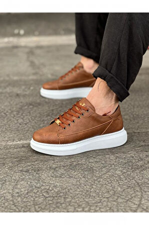 Xramburada 028 Taba Bağcıklı Kalın Taban Casual Erkek Ayakkabı