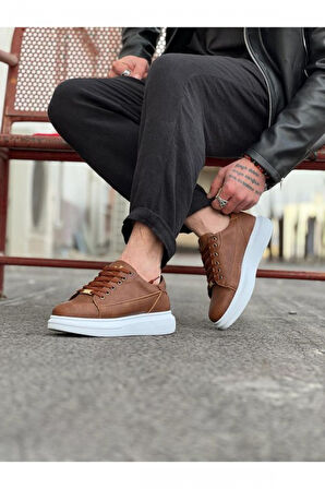Xramburada 028 Taba Bağcıklı Kalın Taban Casual Erkek Ayakkabı