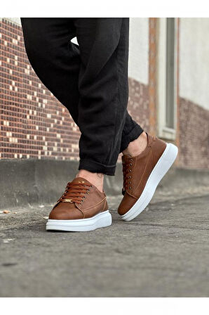 Xramburada 028 Taba Bağcıklı Kalın Taban Casual Erkek Ayakkabı