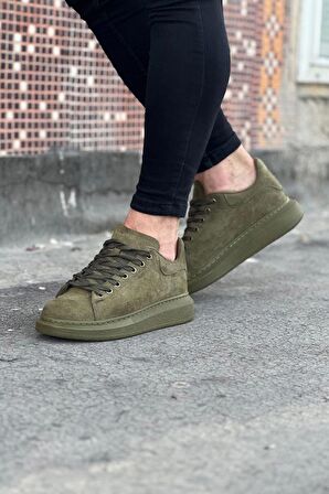 Xramburada 096 Haki Süet Günlük Erkek Casual Ayakkabı