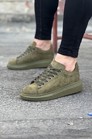 Xramburada 096 Haki Süet Günlük Erkek Casual Ayakkabı