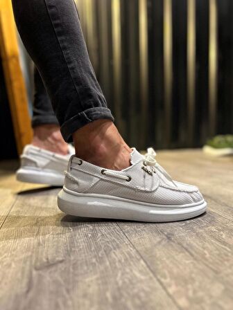 Xramburada Yüksek Taban Mevsimlik Keten Ayakkabı 009 Beyaz