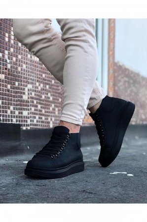 Xramburada 032 Kömür Bağcıklı Sneakers Yarım Bilek Bot