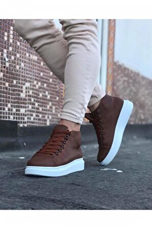 Xramburada 032 Taba Bağcıklı Sneakers Yarım Bilek Bot