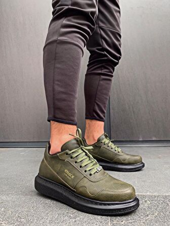 Xramburada Yüksek Taban Günlük Ayakkabı 040 Haki (Siyah Taban)