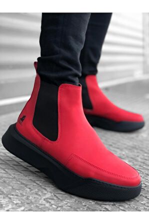 Xramburada 150 Bağcıksız Bantlı Erkek Yüksek Taban Kırmızı Spor Bot