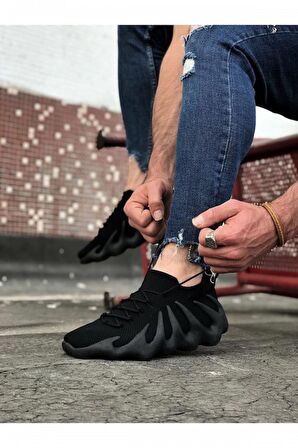 Xramburada 300 Siyah Triko Sargı Taban Casual Erkek Ayakkabı
