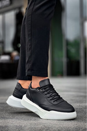 Xramburada 354 Günlük Bağcıklı Erkek Yüksek Taban Siyah Spor Ayakkabı