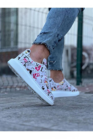 Xramburada 501 Dergi Desenli Boyalı Erkek Casual Ayakkabı
