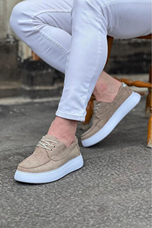 Xramburada 508 Bej Süet Ortopedik Taban Erkek Casual Ayakkabı