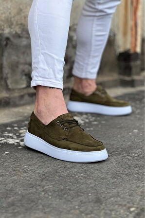 Xramburada 508 Haki Süet Ortopedik Taban Erkek Casual Ayakkabı