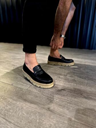 Xramburada Yüksek Taban Klasik Ayakkabı 777 Siyah