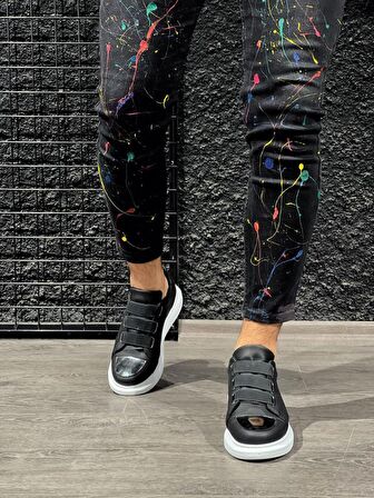 Xramburada Sneakers Ayakkabı 888 Siyah (Beyaz Taban)