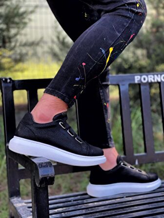 Xramburada Sneakers Ayakkabı 889 Siyah (Beyaz Taban)
