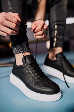 Xramburada Yüksek Taban Günlük Ayakkabı 042 Siyah (Beyaz Taban)