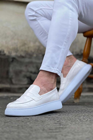 Xramburada 161 Beyaz Rugan Erkek Casual Ayakkabı