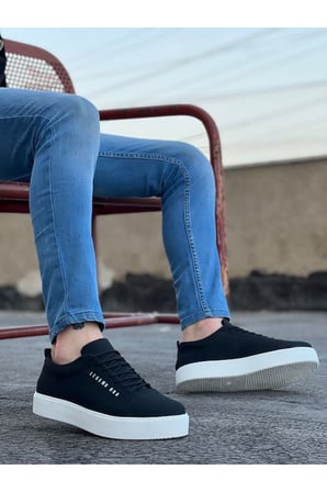 Xramburada 104 Bağcıklı Nubuk Spor Klasik Siyah Erkek Ayakkabı