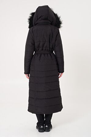 Barbora Günlük Kışlık Tam Boy Şişme Kadın Mont bt180siyah3