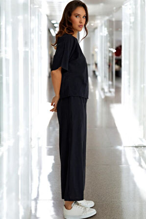 Yazlık Kısa Kol Alt Üst Keten Takım