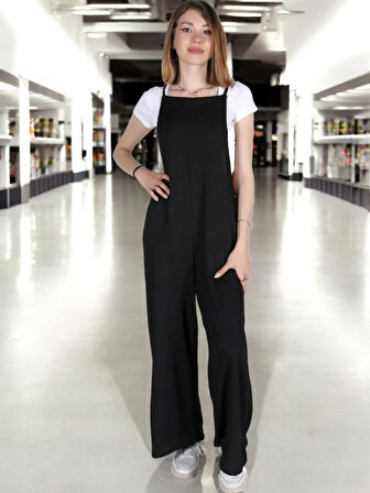 Askılı Yazlık Rahat Keten Tulum