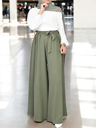 Yazlık Keten Kemerli Şalvar Pantolon