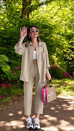 Yazlık Rahat Keten Alt Üst Takım