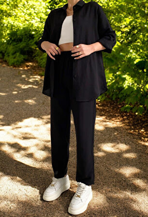 Yazlık Alt Üst Kadın Keten Takım