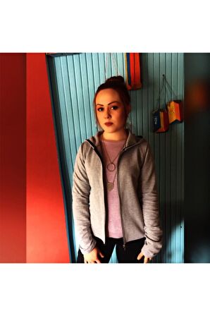 Barbora Günlük Fermuarlı Kapüşonlu Kadın Ceket 1203gri
