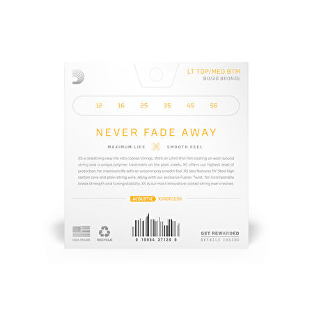 DADDARIO XSABR1256 AKUSTİK GİTAR TEL SETİ, 12-56, PB LIGHT