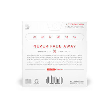 DADDARIO XSE1052 ELEKTRO GİTAR TEL SETİ, XS, 10-52, LIGHT TOP/HEAVY BOTTOM COATED