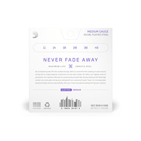 DADDARIO XSE1149 ELEKTRO GİTAR TEL SETİ, XS, 11-49, MEDIUM COATED