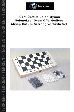 Özel Üretim Salon Oyunu Geleneksel Oyun Ofis Hediyesi Ahşap Kutulu Satranç ve Tavla Seti