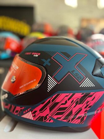 LS2 ÇENELİ RAPİD XTREET MAT MAVİ MOR KASK