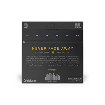 DADDARIO XTABR1256 AKUSTİK GİTAR TEL SETİ, 80/20 LIGHT/MEDIUM BTM