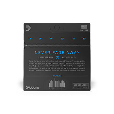 DADDARIO XTAPB1253 AKUSTİK GİTAR TEL SETİ, PHOSPHOR BRONZE, LIGHT COATED