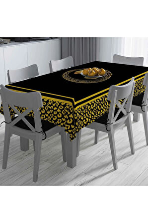 Siyah Büst Detaylı Masa Örtüsü İnce Keten Uluslararası Yıkama ve Solmama Sertifikası