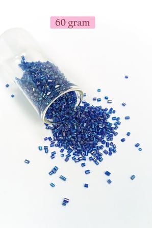 Kesme Cam Boncuk 2mm - 60 Gram - Koyu Mavi - BNC392