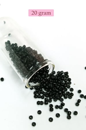 Dökme Cam Kum Boncuk (8/0) 3 mm - 20 Gram - Parlak Siyah - BNC170