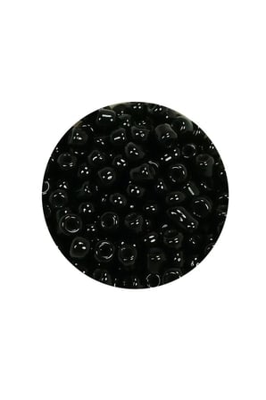 Dökme Cam Kum Boncuk (8/0) 3 mm - 20 Gram - Parlak Siyah - BNC170