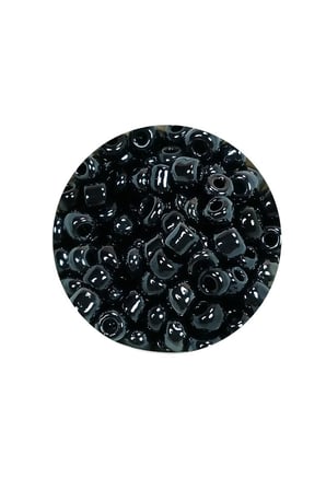 Dökme Cam Kum Boncuk Büyük Boy (6/0) 4 mm - 20 Gram - Siyah - BNC084