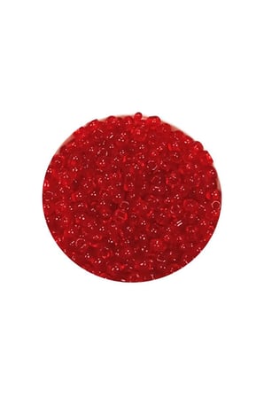 Dökme Cam Kum Boncuk (11/0) 2 mm - 20 Gram -  Şeffaf Kırmızı - BNC021