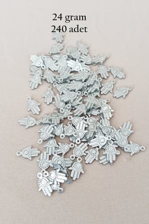 Oya Abiye Bileklik Kolye Pleksi Metalik Plastik Pul Gümüş Renk 24 gram 240 adet - BNC586