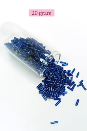 Uzun Boru Kesme Boncuk Çap 2mm Uzunluk 10 mm - 20 Gram - Lacivert - BNC233