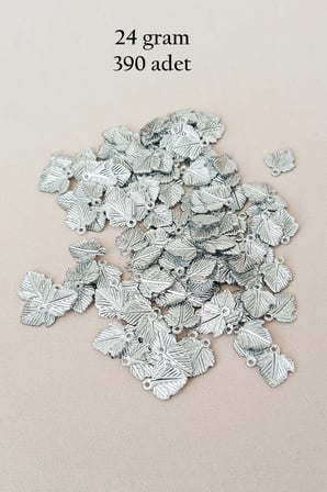 Oya Abiye Bileklik Kolye Pleksi Metalik Plastik Pul Gümüş Renk 24 gram 390 adet - BNC567