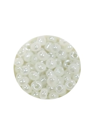Dökme Cam Kum Boncuk Büyük Boy (6/0) 4 mm - 60 Gram - İnci Beyaz - BNC117