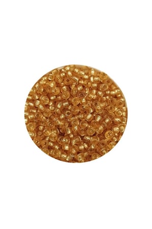 Dökme Cam Kum Boncuk (11/0) 2 mm - 20 Gram -  Şeffaf Altın - BNC027
