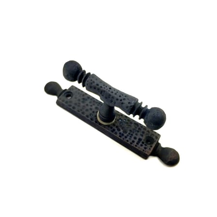 Antika Tarz Dekoratif Pirinç Misket Pencere Kolu - 165x32 Mm, Oksit