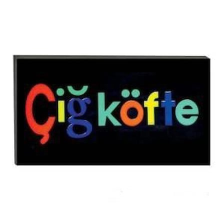 Işıklı Tak Çalıştır Hazır Tabela Çiğ Köfte